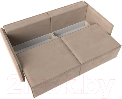 Диван Лига Диванов Либерти (велюр бежевый)