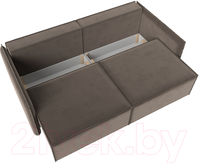 Диван Лига Диванов Либерти (велюр коричневый)