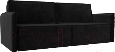 Диван Лига Диванов Либерти (велюр черный) - фото