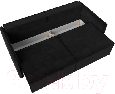 Диван Лига Диванов Либерти (велюр черный)