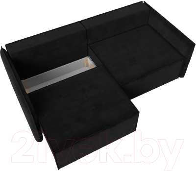 Диван Лига Диванов Либерти (велюр черный)