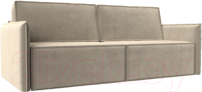 Диван Лига Диванов Либерти (микровельвет бежевый) - фото