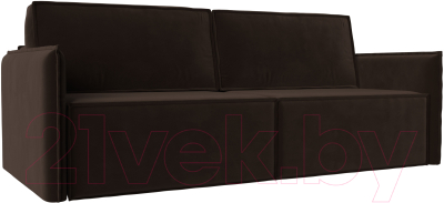Диван Лига Диванов Либерти (микровельвет коричневый) - фото
