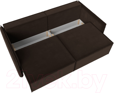 Диван Лига Диванов Либерти (микровельвет коричневый)