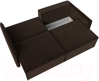 Диван Лига Диванов Либерти (микровельвет коричневый)