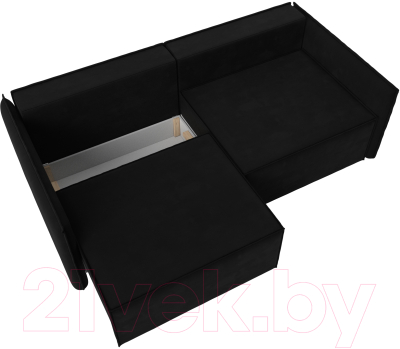 Диван Лига Диванов Либерти (микровельвет черный)