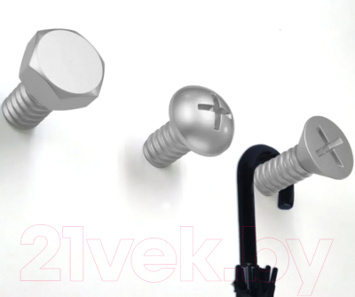 Набор крючков для одежды Qualy Screw / QL10064-SV