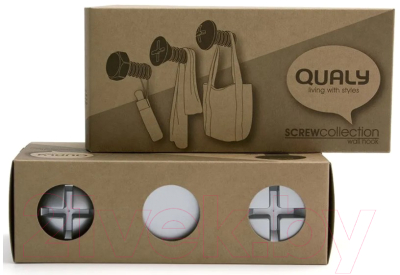 Набор крючков для одежды Qualy Screw / QL10064-SV