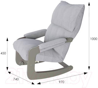 Кресло-качалка Мебелик 81 (лунар аш/серый ясень)
