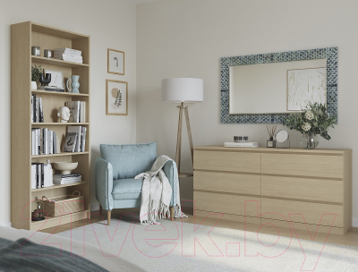 Стеллаж Mio Tesoro Варма 80 (шпон дуб, беленый)