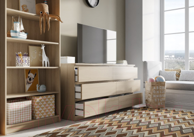 Стеллаж Mio Tesoro Варма 80 (шпон дуб, беленый)