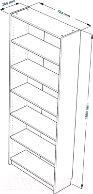 Стеллаж Mio Tesoro Варма 80 (шпон дуб, беленый)