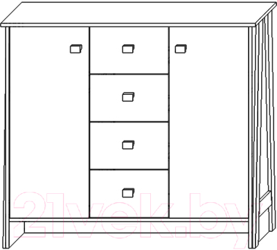 Тумба Мебель-КМК 2Д4Я Скандинавия 0905.25