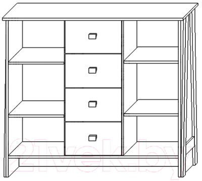 Тумба Мебель-КМК 2Д4Я Скандинавия 0905.25