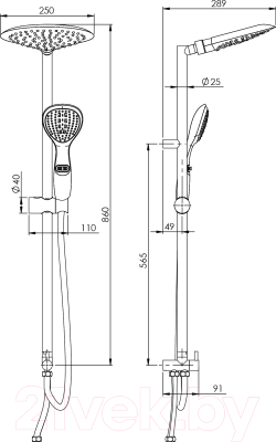 Душевая система Rubineta Aneta / 624134