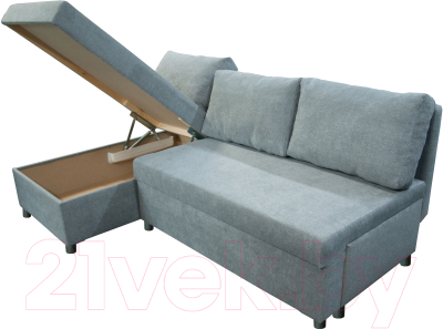 Диван угловой Mio Tesoro Farris 4УС+0Пд (Santos Light Grey)