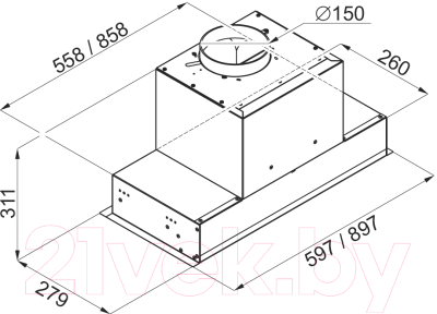 Вытяжка скрытая Maunfeld Fantasy 60