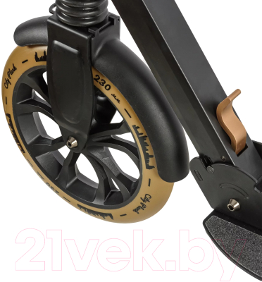 Самокат городской Plank City P22-CITY230BR (черный/коричневый)