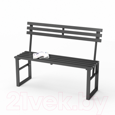 Скамья садовая Sundays Relax СКМС-1 со спинкой (черный)