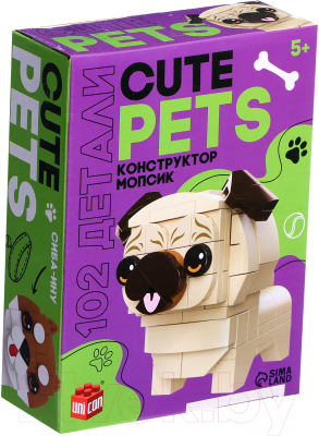 Конструктор Unicon Cute dogs Мопсик / 9278946 - фото