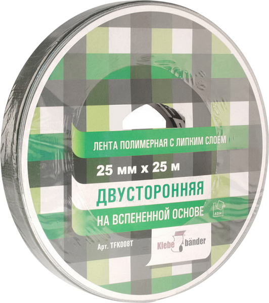 Скотч двухсторонний Klebebander Для зеркал 25ммx25м - фото