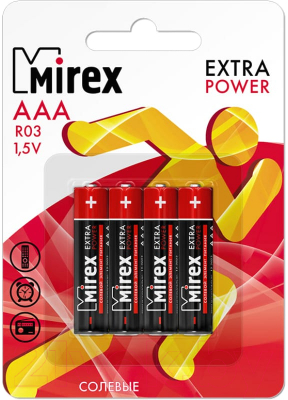 Комплект батареек Mirex R03 AAA / 23702-ER03-E4 - фото