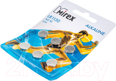 Комплект батареек Mirex AG10/LR1130 1.5V / 23702-LR1130-E6