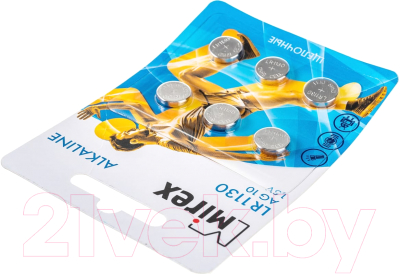 Комплект батареек Mirex AG10/LR1130 1.5V / 23702-LR1130-E6