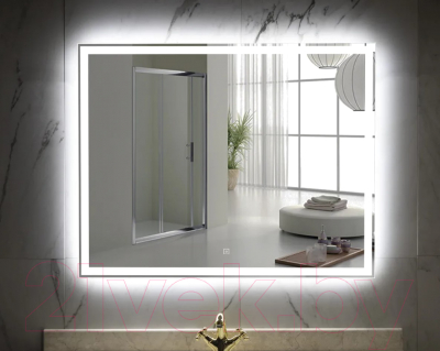 Зеркало Пекам Greta 110x80 / greta-110x80s (с подсветкой, с сенсором на прикосновение)