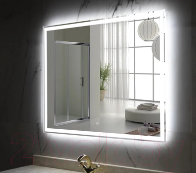 Зеркало Пекам Greta 110x80 / greta-110x80s (с подсветкой, с сенсором на прикосновение)