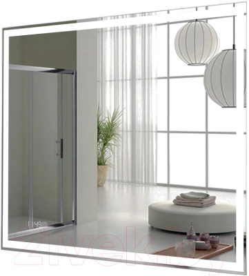 Зеркало Пекам Greta 110x80 / greta-110x80scl (с подсветкой, с сенсором на прикосновение, часами) - фото