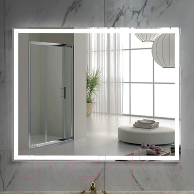 Зеркало Пекам Greta 110x80 / greta-110x80scl (с подсветкой, с сенсором на прикосновение, часами)