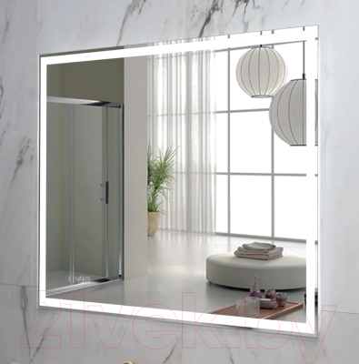 Зеркало Пекам Greta 110x80 / greta-110x80scl (с подсветкой, с сенсором на прикосновение, часами)