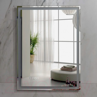 Зеркало Пекам Greta 80x110 / greta-80x110scl (с подсветкой, с сенсором на прикосновение, часами)