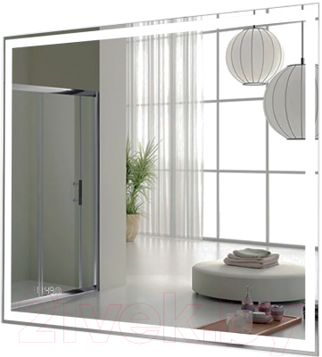 Зеркало Пекам Greta 140x80 / greta-140x80scl (с подсветкой, с сенсором на прикосновение, часами) - фото