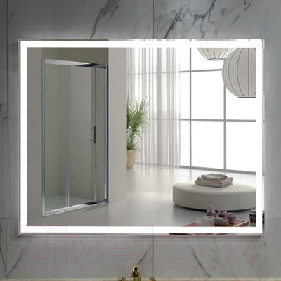 Зеркало Пекам Greta 140x80 / greta-140x80scl (с подсветкой, с сенсором на прикосновение, часами)