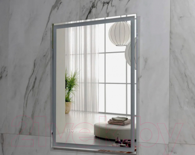 Зеркало Пекам Greta 80x110 / greta-80x110spcl (с подсветкой, с сенсором на прикосновение, подогрев, часы)