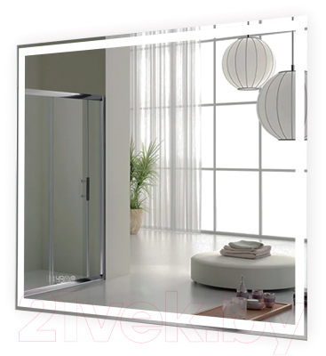 Зеркало Пекам Greta 140x80 / greta-140x80spcl (с подсветкой, с сенсором на прикосновение, подогрев, часы) - фото