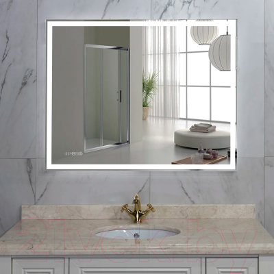 Зеркало Пекам Greta 140x80 / greta-140x80spcl (с подсветкой, с сенсором на прикосновение, подогрев, часы)