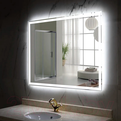 Зеркало Пекам Greta 140x80 / greta-140x80spcl (с подсветкой, с сенсором на прикосновение, подогрев, часы)