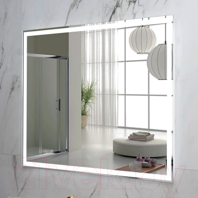 Зеркало Пекам Greta 140x80 / greta-140x80spcl (с подсветкой, с сенсором на прикосновение, подогрев, часы)