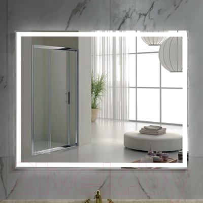 Зеркало Пекам Greta 140x80 / greta-140x80spcl (с подсветкой, с сенсором на прикосновение, подогрев, часы)