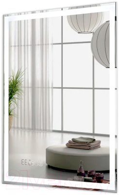 Зеркало Пекам Greta 80x140 / greta-80x140spcl (с подсветкой, с сенсором на прикосновение, подогрев, часы) - фото