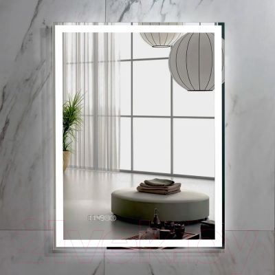 Зеркало Пекам Greta 80x140 / greta-80x140spcl (с подсветкой, с сенсором на прикосновение, подогрев, часы)