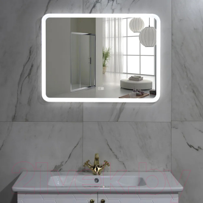 Зеркало Пекам Marta 140x80 / marta-140x80sp (с подсветкой, с двойным сенсором на прикосновение, подогрев)