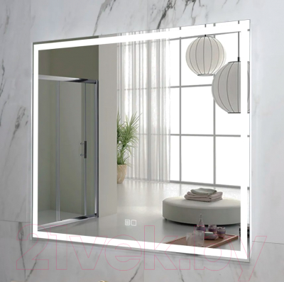 Зеркало Пекам Greta 140x80 / greta-140x80sp (с подсветкой, с двойным сенсором на прикосновение, подогрев)