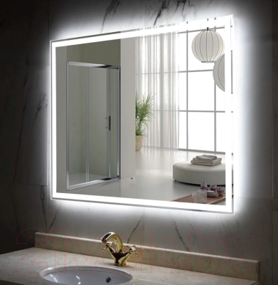 Зеркало Пекам Greta 140x80 / greta-140x80B (с подсветкой, с бесконтактным сенсором)