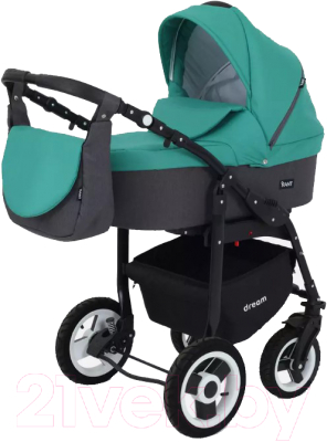 Детская универсальная коляска Rant Dream 2 в 1 (08, серый/темно-зеленый) - фото