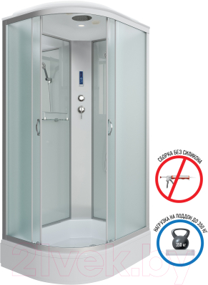 Душевая кабина Niagara NG-33084-14RP 100x80 (матовое стекло)