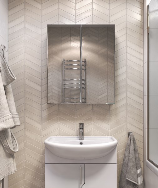 Шкаф с зеркалом для ванной Vigo Grand 600